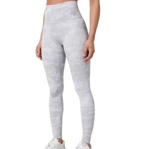 Lululemon Wunder Under 25" Legging Incognito Camo Jacquard Alpine White Size 4